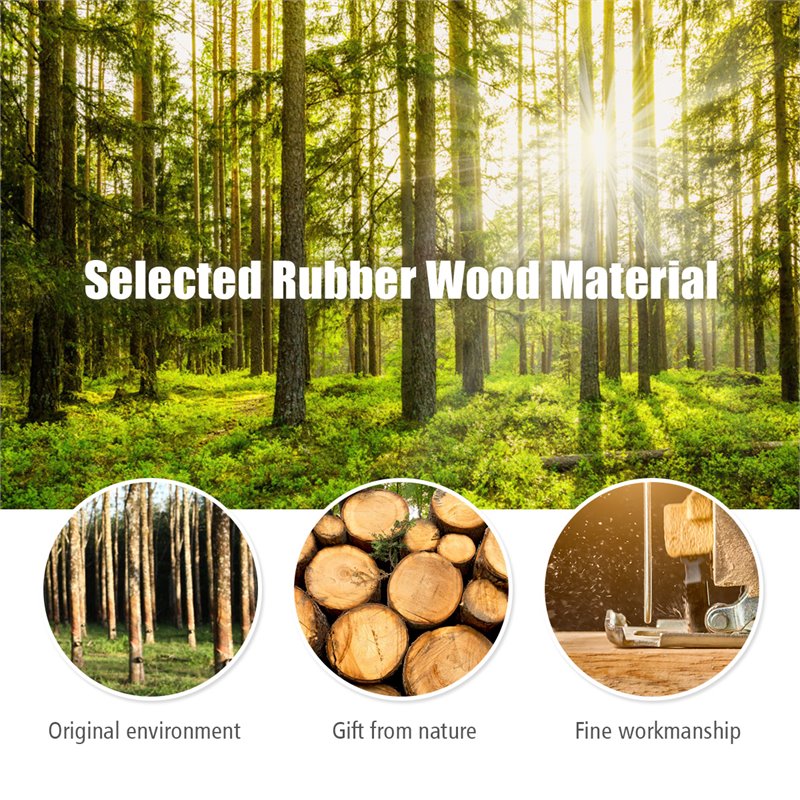 Pemberly Row Rubber Wood Adjustable Height Coat Rack with 9 Hooks in Walnut