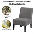 Pemberly Row Fabric Accent Armless Leisure Chair with Rubber Wood Legs in Gray