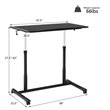 Pemberly Row Contemporary Wood Adjustable Height Rolling Computer Desk in Black