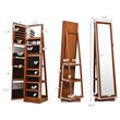 Pemberly Row 2-in-1 Rotatable Jewelry Cabinet/Lockable Mirrored Organizer-Brown