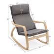 Pemberly Row Bentwood Fabric Upholstered Relax Lounge Rocking Chair in Gray