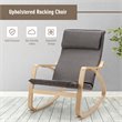 Pemberly Row Bentwood Fabric Upholstered Relax Lounge Rocking Chair in Gray