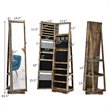 Pemberly Row 2-in-1 Rotatable Jewelry Cabinet/Lockable Mirrored Organizer-Coffee