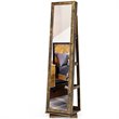 Pemberly Row 2-in-1 Rotatable Jewelry Cabinet/Lockable Mirrored Organizer-Coffee