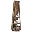 Pemberly Row 2-in-1 Rotatable Jewelry Cabinet/Lockable Mirrored Organizer-Coffee