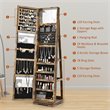 Pemberly Row 2-in-1 Rotatable Jewelry Cabinet/Lockable Mirrored Organizer-Coffee