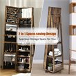 Pemberly Row 2-in-1 Rotatable Jewelry Cabinet/Lockable Mirrored Organizer-Coffee