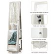 Pemberly Row 2-in-1 Rotatable Jewelry Cabinet/Lockable Mirrored Organizer-White