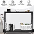 Pemberly Row 2-Tier X-Design Bookshelf Sofa Side Accent Console Table in Black