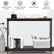 Pemberly Row 2-Tier X-Design Bookshelf Sofa Side Accent Console Table - Espresso