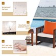 Pemberly Row 3-Pc Rattan Patio Wicker Furniture Set with Square Table in Brown