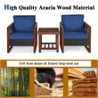 Pemberly Row 3-piece Rattan Patio Wicker Furniture Set with Square Table in Navy