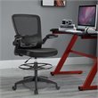 Pemberly Row Sponge Adjustable Height Drafting Chair w/ Lumbar Support in Black