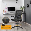 Pemberly Row Sponge Adjustable Height Drafting Chair w/ Lumbar Support in Black