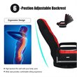 Pemberly Row Swivel Gaming Floor Chair with Foldable Adjustable Backrest in Red