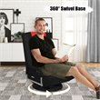 Pemberly Row Swivel Gaming Floor Chair with Foldable Adjustable Backrest in Red