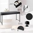 Pemberly Row 2-drawer Contemporary Engineered Wood Computer Desk in Black