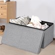 Pemberly Row 30'' Folding Storage Ottoman w/ Lift Top/Bedroom Bench - Light Gray