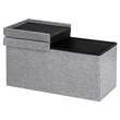 Pemberly Row 30'' Folding Storage Ottoman w/ Lift Top/Bedroom Bench - Light Gray