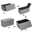 Pemberly Row 30'' Folding Storage Ottoman w/ Lift Top/Bedroom Bench - Light Gray