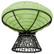 Pemberly Row Rattan Papasan Ergonomic Chair with Swivel Soft Cushion in Green
