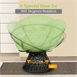 Pemberly Row Rattan Papasan Ergonomic Chair with Swivel Soft Cushion in Green