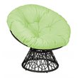 Pemberly Row Rattan Papasan Ergonomic Chair with Swivel Soft Cushion in Green