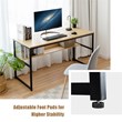 Pemberly Row 55'' Engineered Wood Computer Desk with Storage Shelf in Natural
