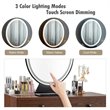 Pemberly Row Vanity Makeup Dressing Table with Mirror Touch Switch in Coffee