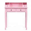 Pemberly Row MDF and Candlenut Dressing Table with 4 Drawers in Pink