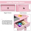 Pemberly Row MDF and Candlenut Dressing Table with 4 Drawers in Pink