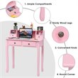 Pemberly Row MDF and Candlenut Dressing Table with 4 Drawers in Pink