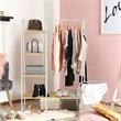Pemberly Row 5 Shelves Metal Garment Rack Free Standing Closet Organizer - White