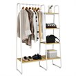 Pemberly Row 5 Shelves Metal Garment Rack Free Standing Closet Organizer - White