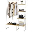 Pemberly Row 5 Shelves Metal Garment Rack Free Standing Closet Organizer - White