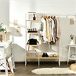 Pemberly Row 5 Shelves Metal Garment Rack Free Standing Closet Organizer - White