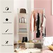 Pemberly Row 5 Shelves Metal Garment Rack Free Standing Closet Organizer - White