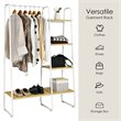 Pemberly Row 5 Shelves Metal Garment Rack Free Standing Closet Organizer - White
