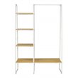 Pemberly Row 5 Shelves Metal Garment Rack Free Standing Closet Organizer - White