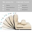 Pemberly Row 6-Position Adjustable Lounge Couch Foldable Floor Sofa Bed in Beige
