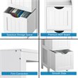 Pemberly Row Floor Cabinet Multifunction Bathroom Storage Organizer Rack - White