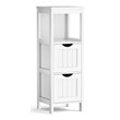 Pemberly Row Floor Cabinet Multifunction Bathroom Storage Organizer Rack - White