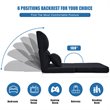 Pemberly Row Sponge & Fabric Adjustable 6-positon Floor Folding Lounger in Black