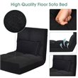 Pemberly Row Sponge & Fabric Adjustable 6-positon Floor Folding Lounger in Black