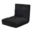 Pemberly Row Sponge & Fabric Adjustable 6-positon Floor Folding Lounger in Black