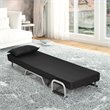 Pemberly Row Sponge Folding 5-position Convertible Sleeper Bed w/ Pillow - Black