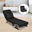 Pemberly Row Sponge Folding 5-position Convertible Sleeper Bed w/ Pillow - Black