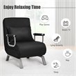 Pemberly Row Sponge Folding 5-position Convertible Sleeper Bed w/ Pillow - Black