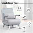 Pemberly Row Sponge Folding 5-position Convertible Sleeper Bed w/ Pillow in Gray