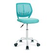 Pemberly Row Sponge Adjustable Mid Back Swivel Armless Office Chair in Turquoise